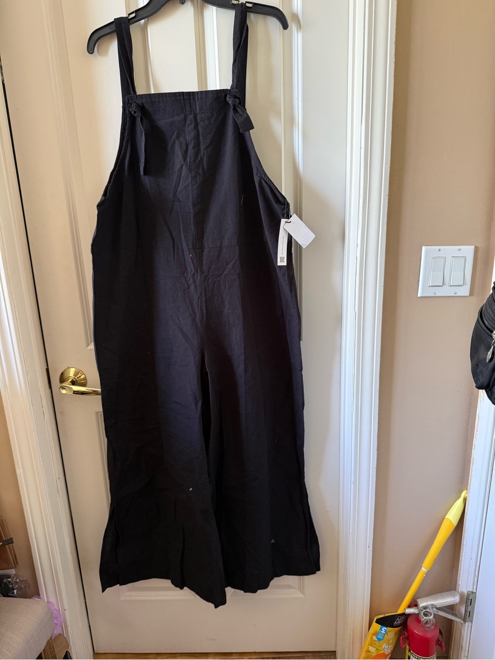 Sanctuary Black Wide-Leg Cotton Overalls for Women